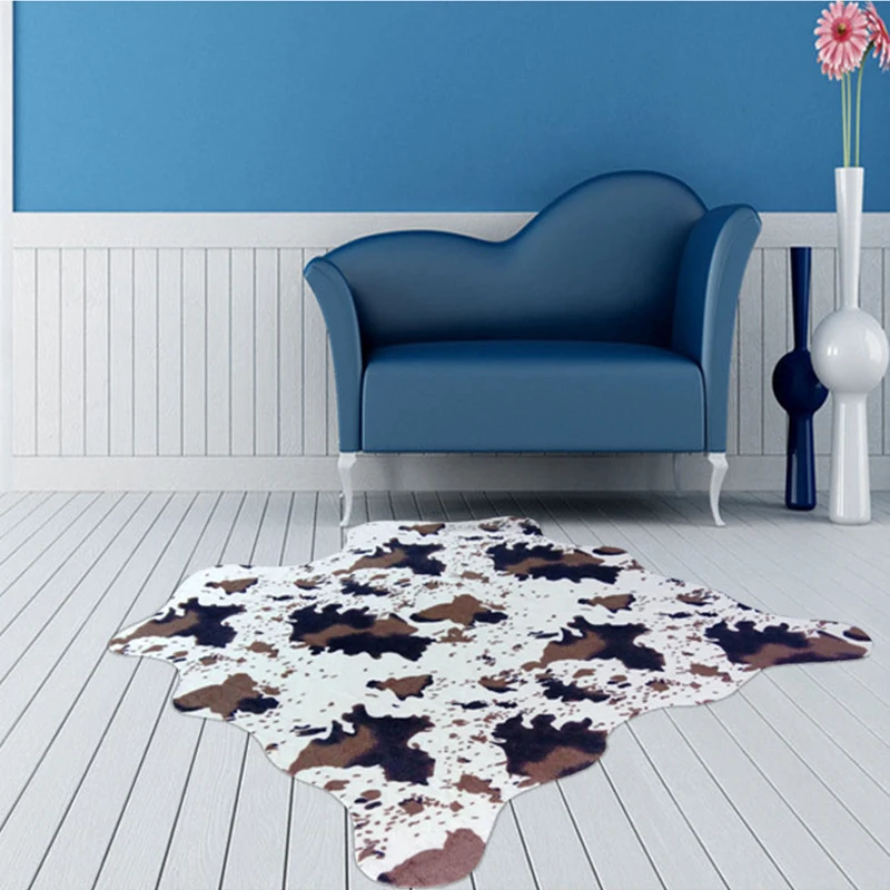 imitation animal skin carpet 140160cm non slip cow zebra striped area rugs and carpets for home living room bedroom floor mat free global shipping