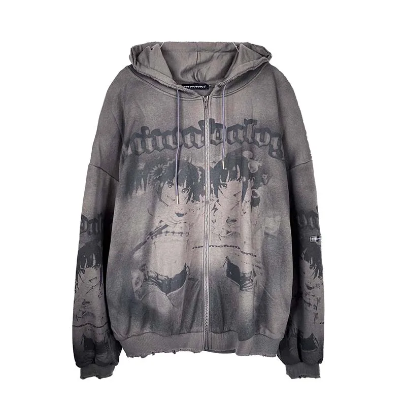 

Cartoon Harajuku Hoodie Zip Swatshirts Hip Hop Streetwear Hoodies 2021 Autumn Casual Loose fit Sweatshirts NB2053