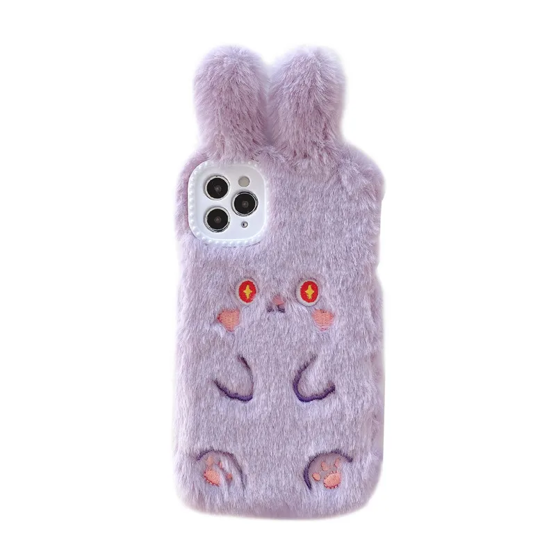 

Autumn and winter plush bunny ears apple Xsmax following xr applicable iPhone11pro / 7/8 plus soft shell