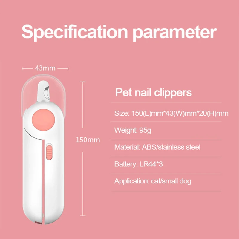 

Pet Cat Dog Nail Clipper Nail Clipper Cutting Machine Beauty Scissors LED Lighting Puppy Kitten Grooming Claw Nails Trimmers