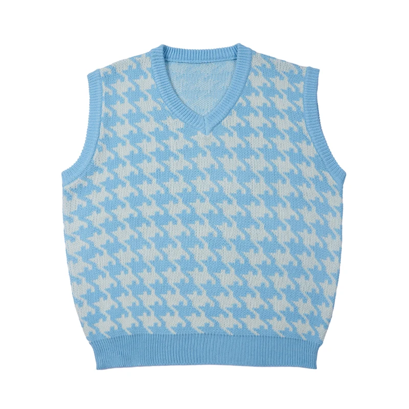 

Свитер женский, жаккардовый, без рукавов, с V-образным вырезом