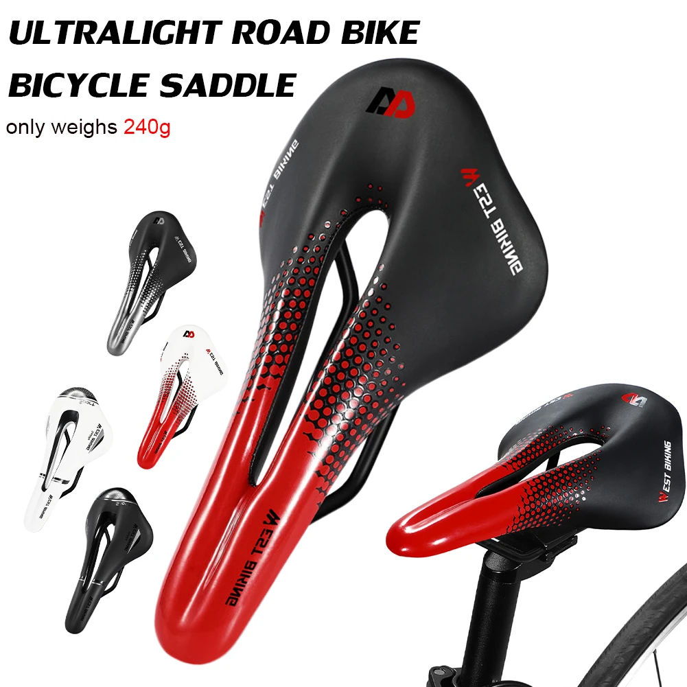 

Bike Saddle Lightweight Cycling Saddle MTB Road Bike Seat for Men Waterproof Leather Breathable Seat Cushion Bicycle Saddle