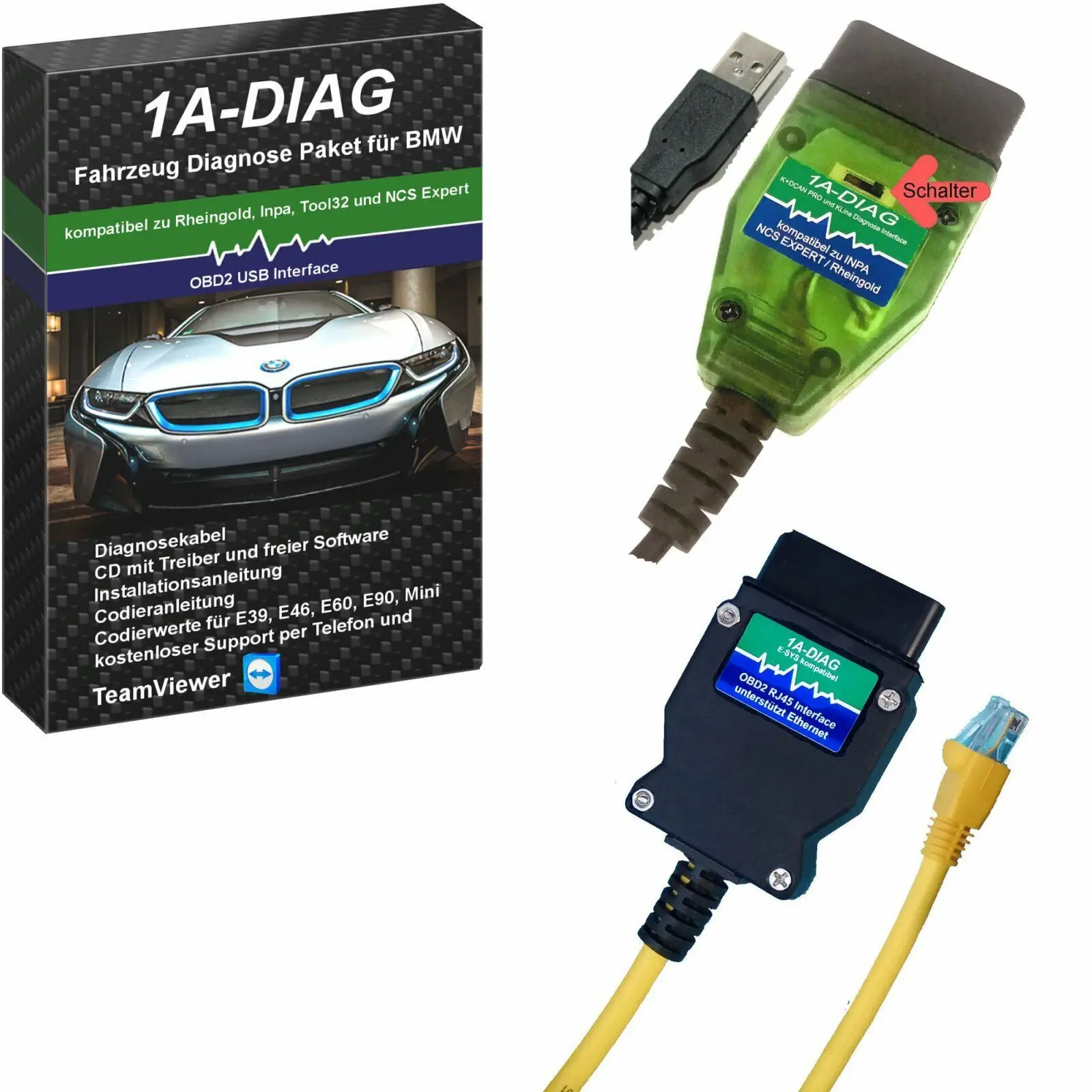 

1A-DIAG K + DCAN/Клайн + ENET диагностический набор для BMW INPA Rheingold E-SYS НС ISTA