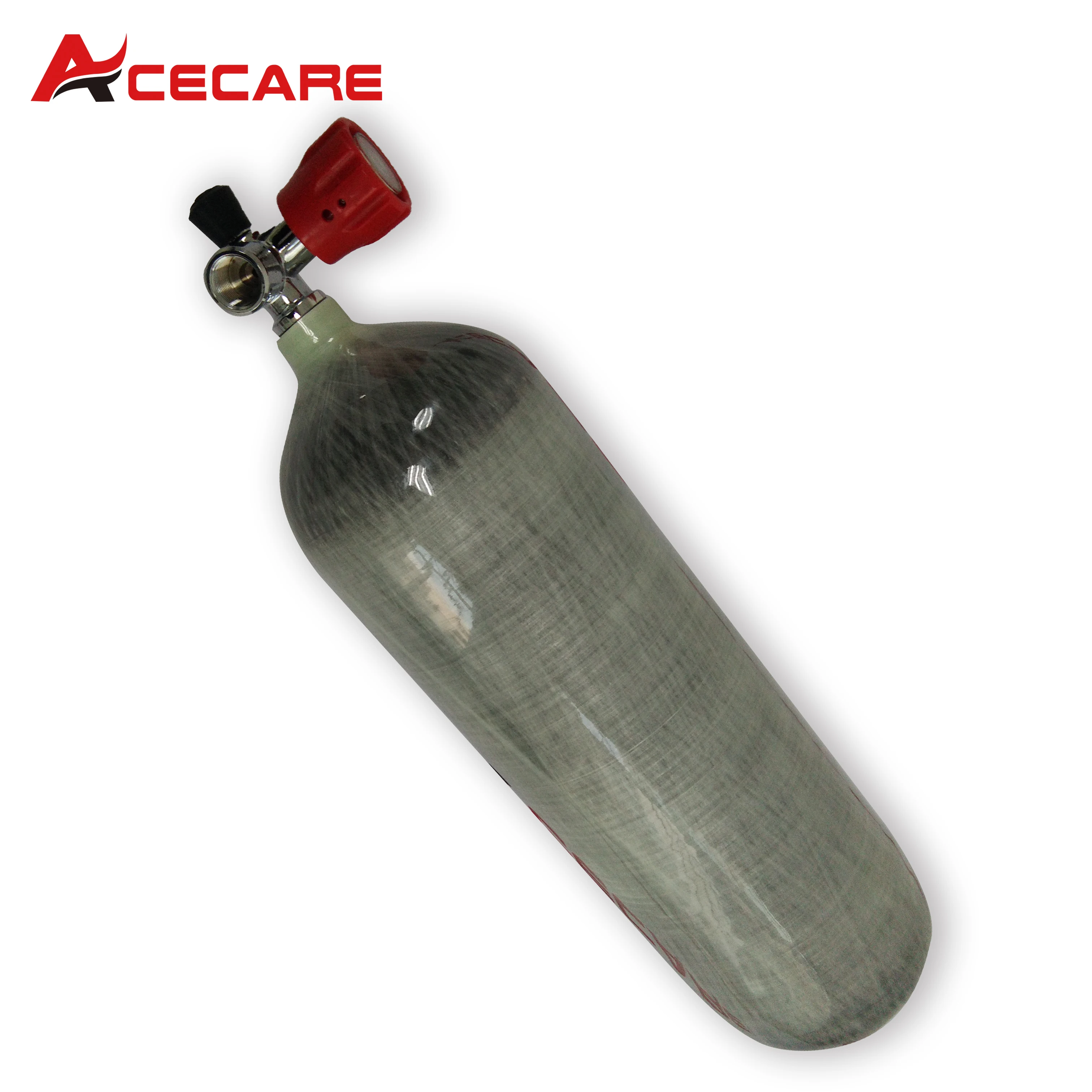 AC16811 Acecare 6.8L CE 4500Psi PCP Paintball Carbon Fiber Cylinder Scuba Tank For Diving With Red Valve Airforce Condor Airsoft