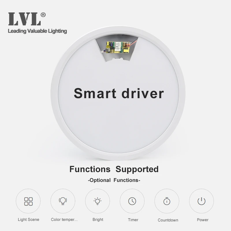 $26.88 Modern Led Smart Ceiling Light Golden Wood Grain Dimmable Home Lighing WiFi Tuya App Voice Control Surface Mounting Ceiling Lamp