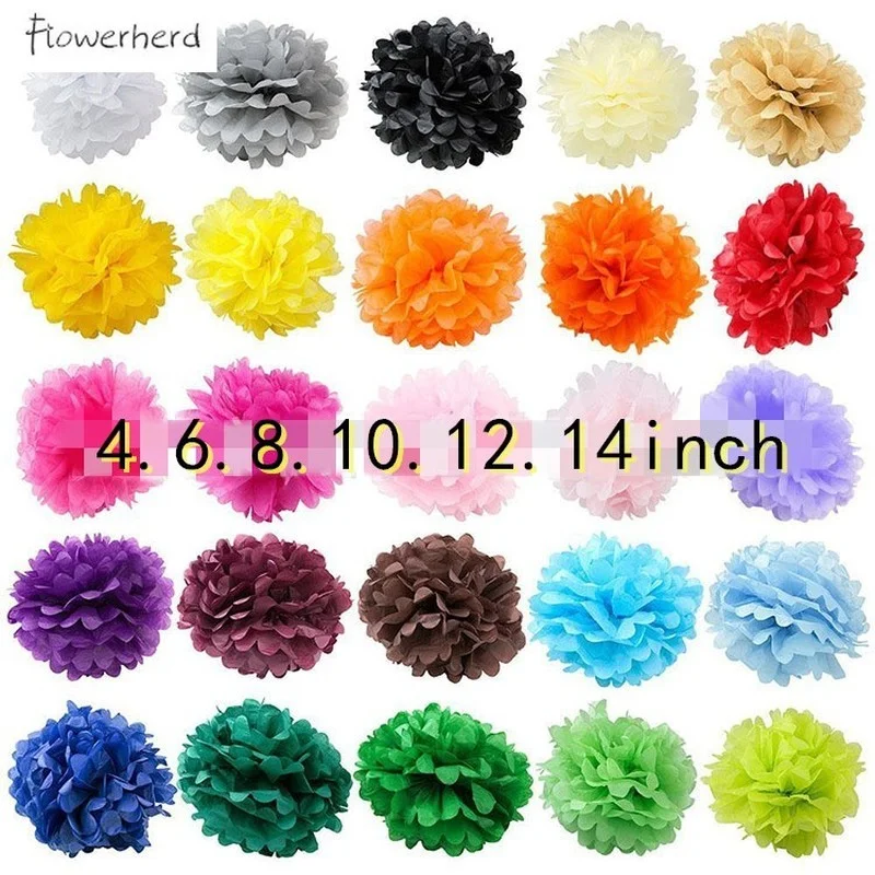 

20 Pieces DIY Wedding Decorative Paper Pompoms Pom Poms Flower Balls Party Home Decor Tissue Birthday Decoration Baby Shower