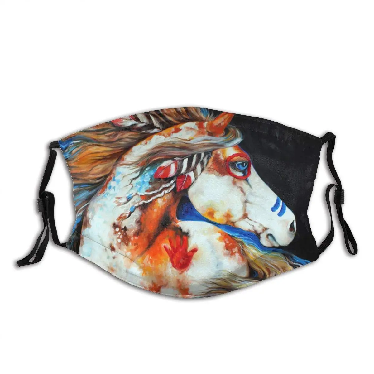 

Horse Riding Night Sky Mouth Balaclava Mask Dust Facial Decorations With 2 Filter Dust-proof Face Decor Washable & Reusable