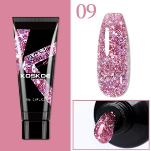 Блестящий гель KOSKOE для наращивания ногтей, Кристальный лак, быстрое наращивание ногтей, гель для акрилового геля, светодиодный жесткий гель, Полупостоянный гель для дизайна ногтей