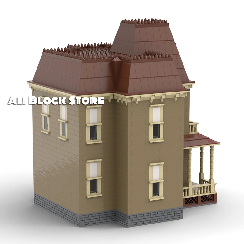 

1960 Hitchcock Classic Psycho House Double Layer Iconic Building 2182pcs MOC Big Architecture Creator Diy Blocks Series