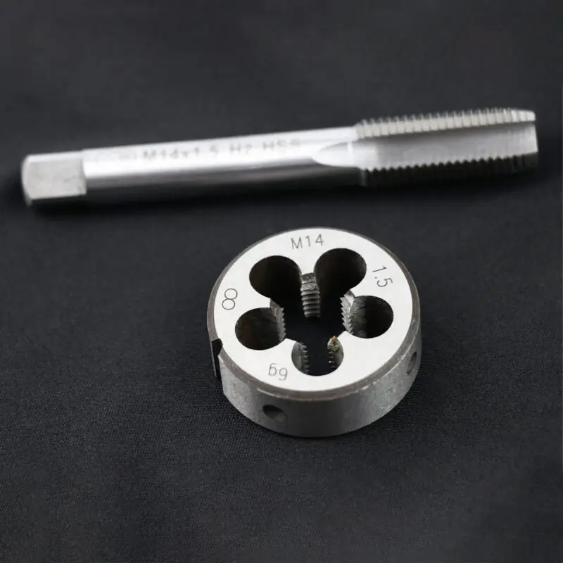 

HSS M14x1.5mm Right Hand Metric Thread Plug Tap Die Metalworking Tools Kit 2x