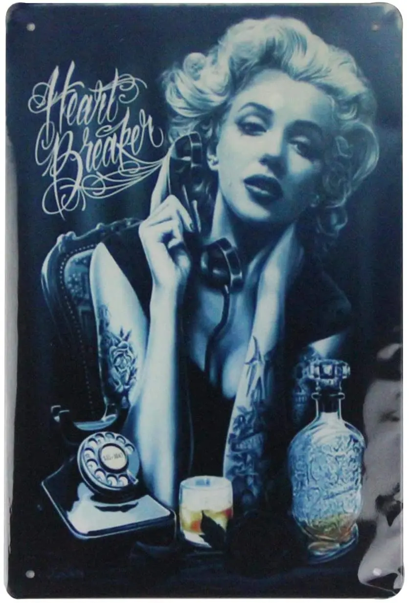 

Marilyn Monroe sexy tattoo mobile phone (20x30cm) retro metal wall Retro Art