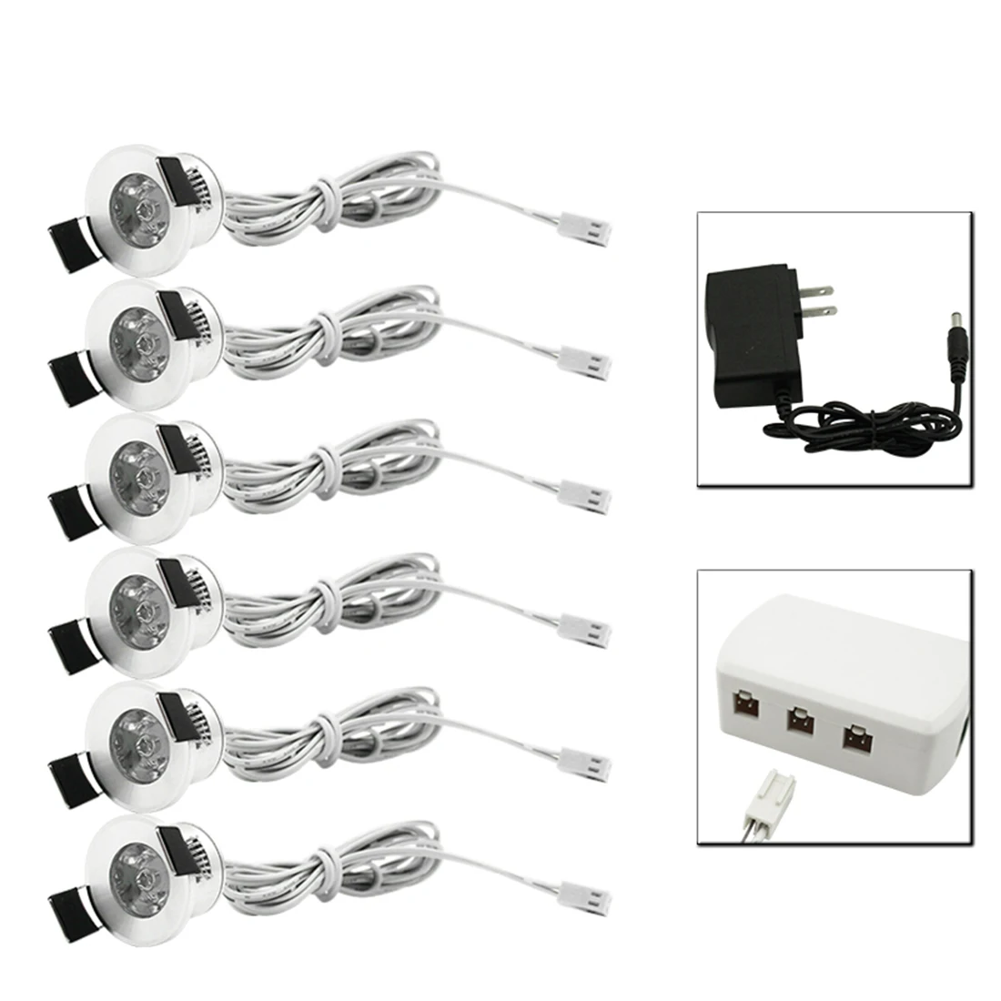 Non-dim 6 lamp set Светодиодный IARY 12В Мини светодиодный точечные потолочные светильники с регулируемой яркостью набор ламп с пультом дистанционного управления потолочные встраиваемые 1,5 Вт 27 мм отверстия Серебристые лампы для шкафа - Испускаемый цвет: Non-dim 6 lamp set