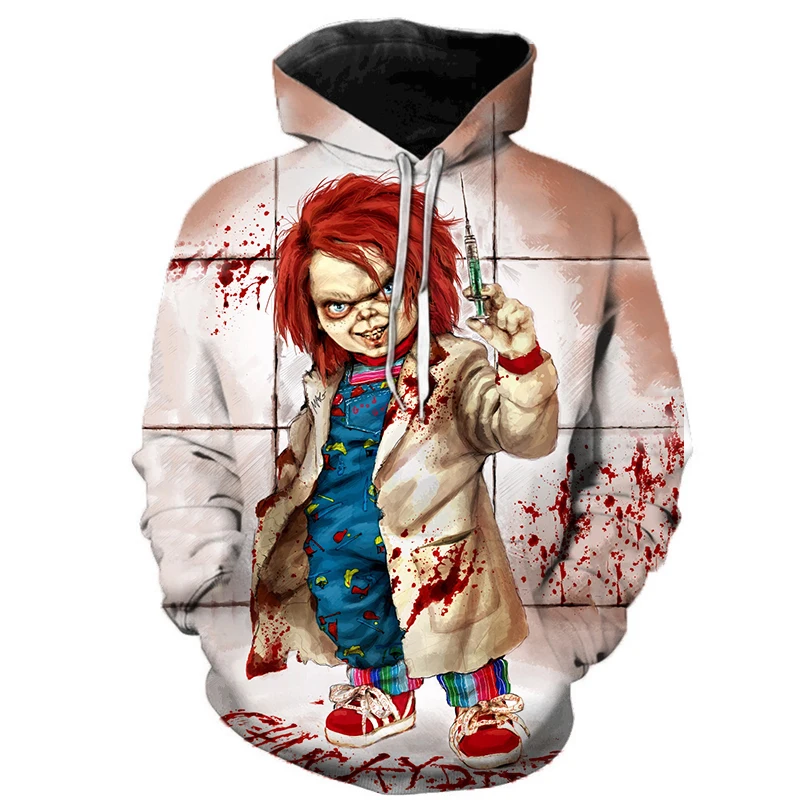 

Horror Movie Chucky 3d Printed Autumn Men's Hoodie Unisex Casual Pullover Zipper Hoodie Streetwear Joker Boys and Girls