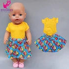 Базовое платье-рубашка для куклы, 43 см, для 18 дюймов, кукольная одежда, юбка с цветочным рисунком