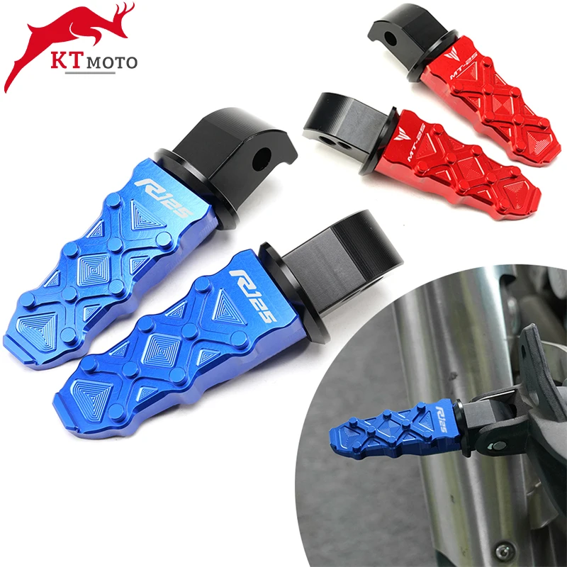 

2022 New CNC Rear Foot Pegs Rests Passenger Footrests For YAMAHA YZF R125 YZFR125 MT125 MT 125 2008-2022 Motorcycle Accessories