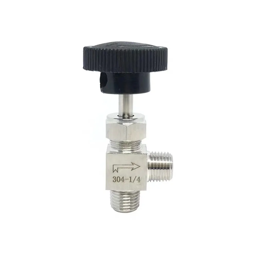 Adjustable Needle Valve G1/8'' 1/4'' 3/8&quot 1/2&quot Male Thread Right Angle 90 degree SS304 Stainless Steel For Water Gas Oil |