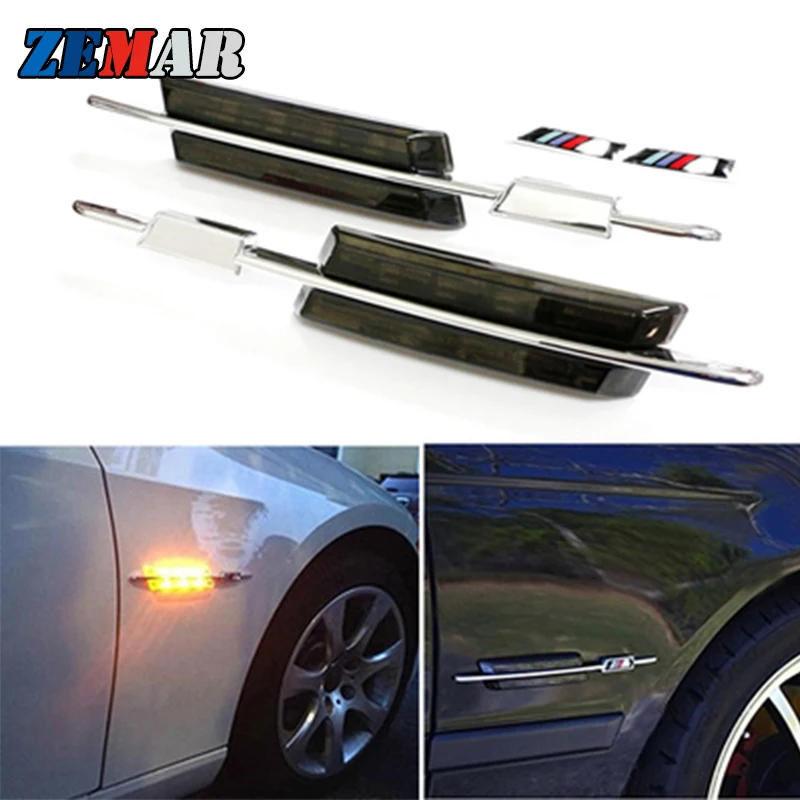 

2pcs 12V Car LED Fender Side Turn Signals Light For BMW Series 1 E87 E81 E82 E88 E60 E61 E90 E91 E92 E93 M Styling Accessories 3