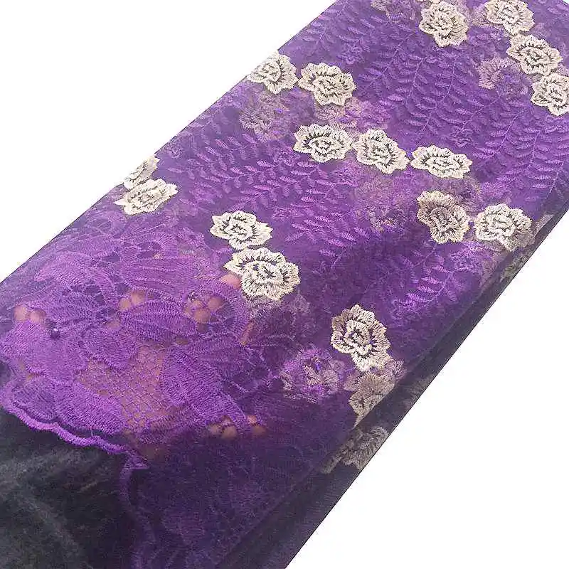 

Swiss French Lace Fabric Material High Quality Peach Royal Blue Latest African Laces 2019 Net Tulle Lace Fabric With Stones