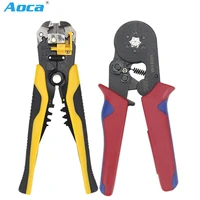 hsc8 6 6a crimping pliers 0 25 6mm2 23 10awg with wire stripper pliers type needle type terminal crimp mini pressure wire tools