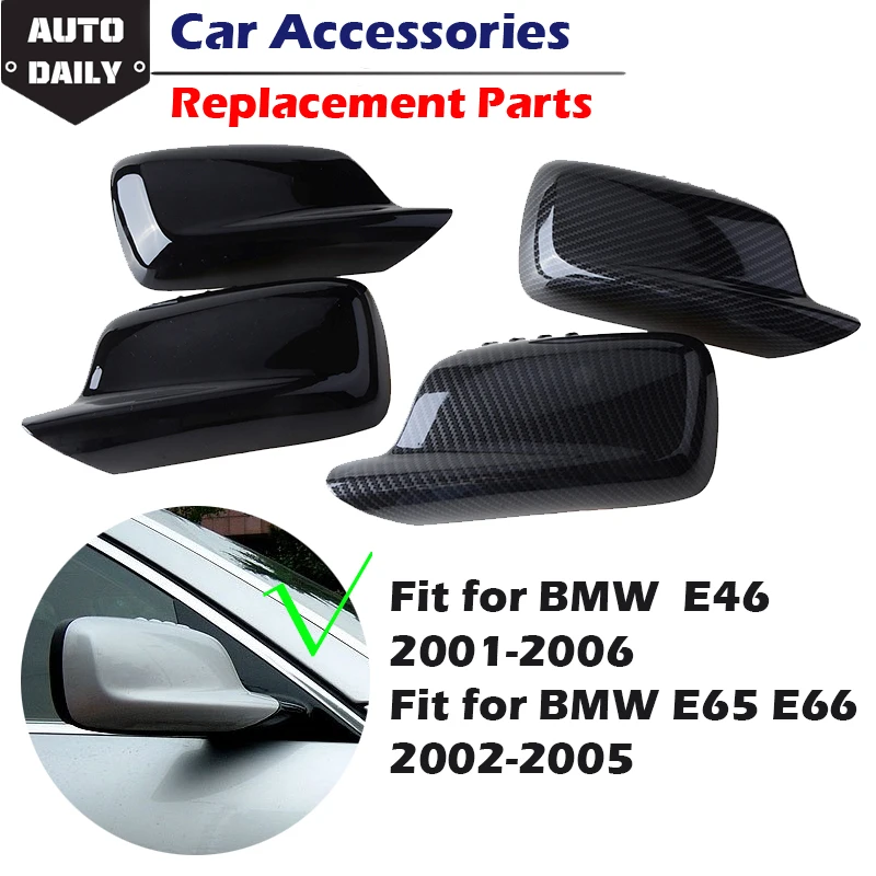 Side Rearview Mirror Cover Racing Cap Fit For BMW E46 2001-2006 E65 E66 2002-2008 745i  745Li 750i  750Li Car Refit Accessories