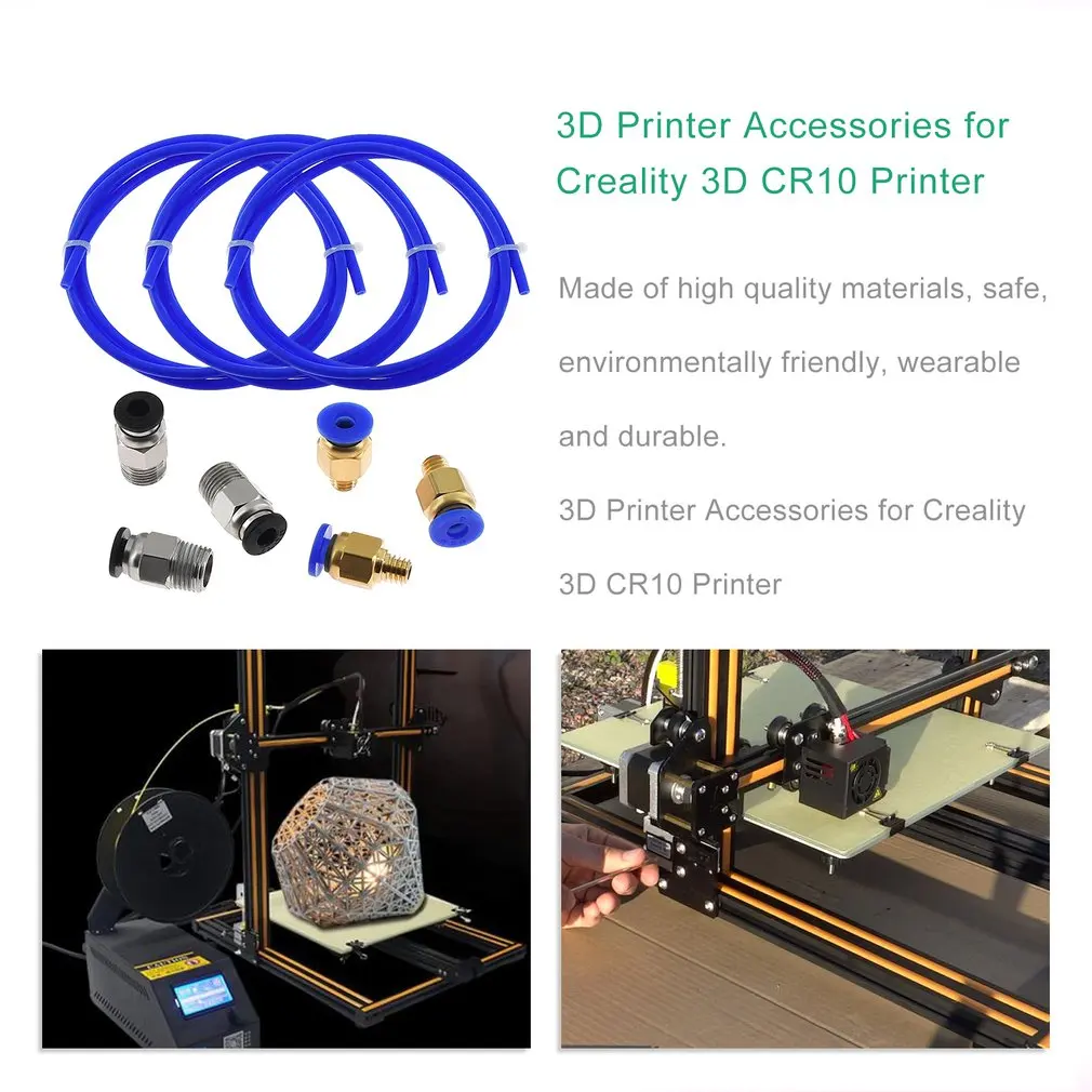 PTFE трубка + 3 PC4-M6 пневматический соединитель PC4-M10 шт 1 м синий для 3D принтера 75 мм