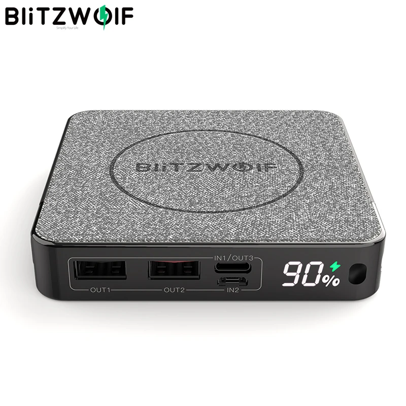 BlitzWolf официальный BW-P13 светодиодный дисплей 10000 мАч Внешний аккумулятор QC3.0 PD3.0 18