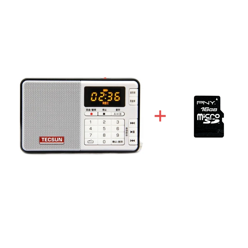 Black 16G TF card TECSUN Q3 радио карманный размер мини рекордер с 16G TF карта MP3 плеер FM стерео FM 76-108 МГц - Цвет: Black 16G TF card
