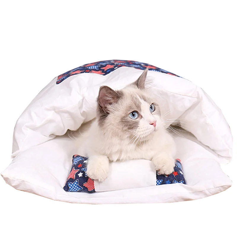 

Removable Cat Bed Pet Sleeping Bag Sofas Mat Winter Warm Cat Dog Rug House Small Pet Beds Puppy Kennel Nest Cushion Pet Products