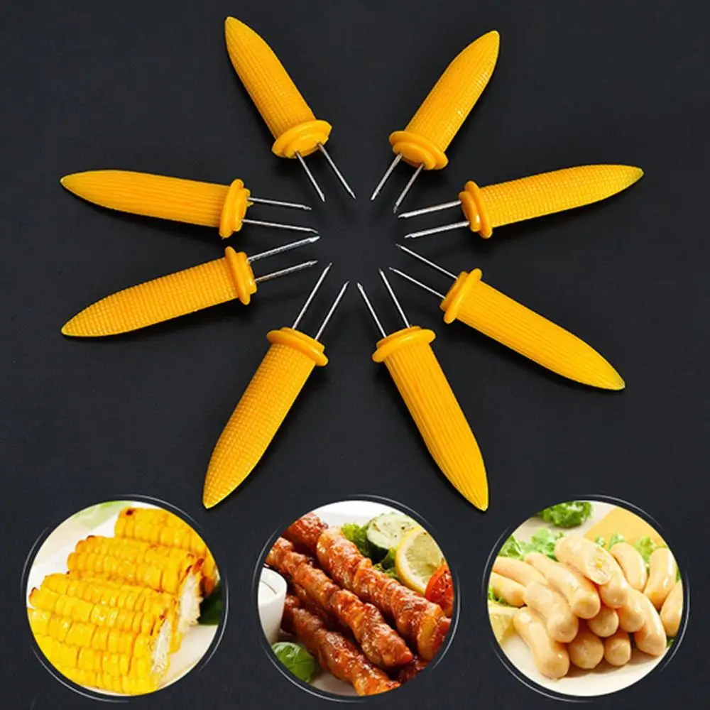 

Corn on the Cob Holders Skewers Needle Prongs Stainless Steel BBQ Prongs Skewers Forks BBQ Barbecue Grilling Tools 6/8/10/20PCS
