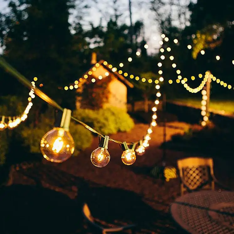 7 5 м G40 круглые вечерние рождественские светящаяся гирлянда Свадебные садовые