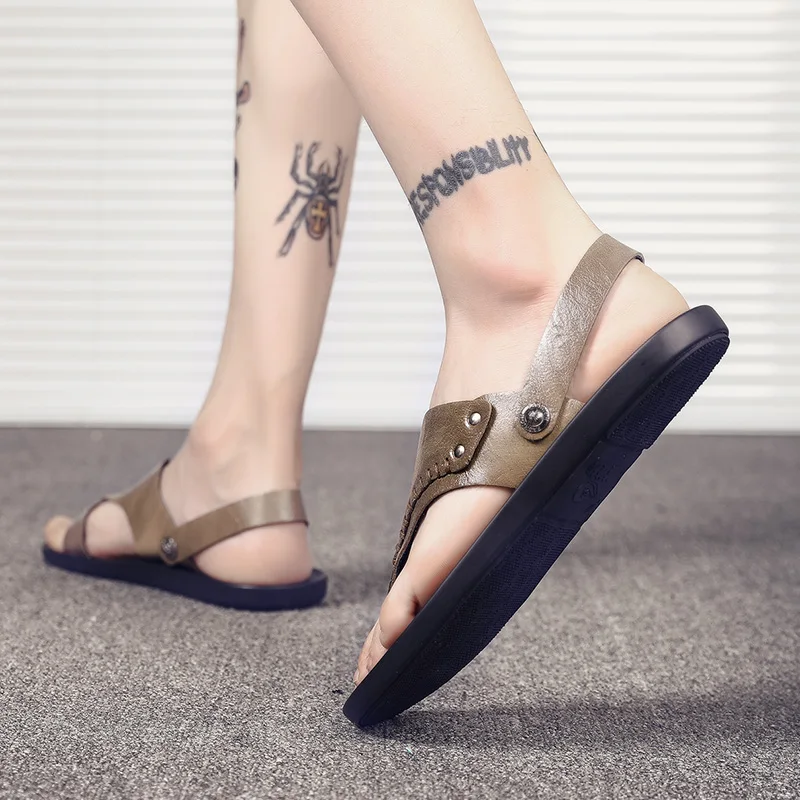 

piel v cuire roman waterproof masculina male sandali masculino quick uomo ritable hombre slide sandales casa deportivas sandal