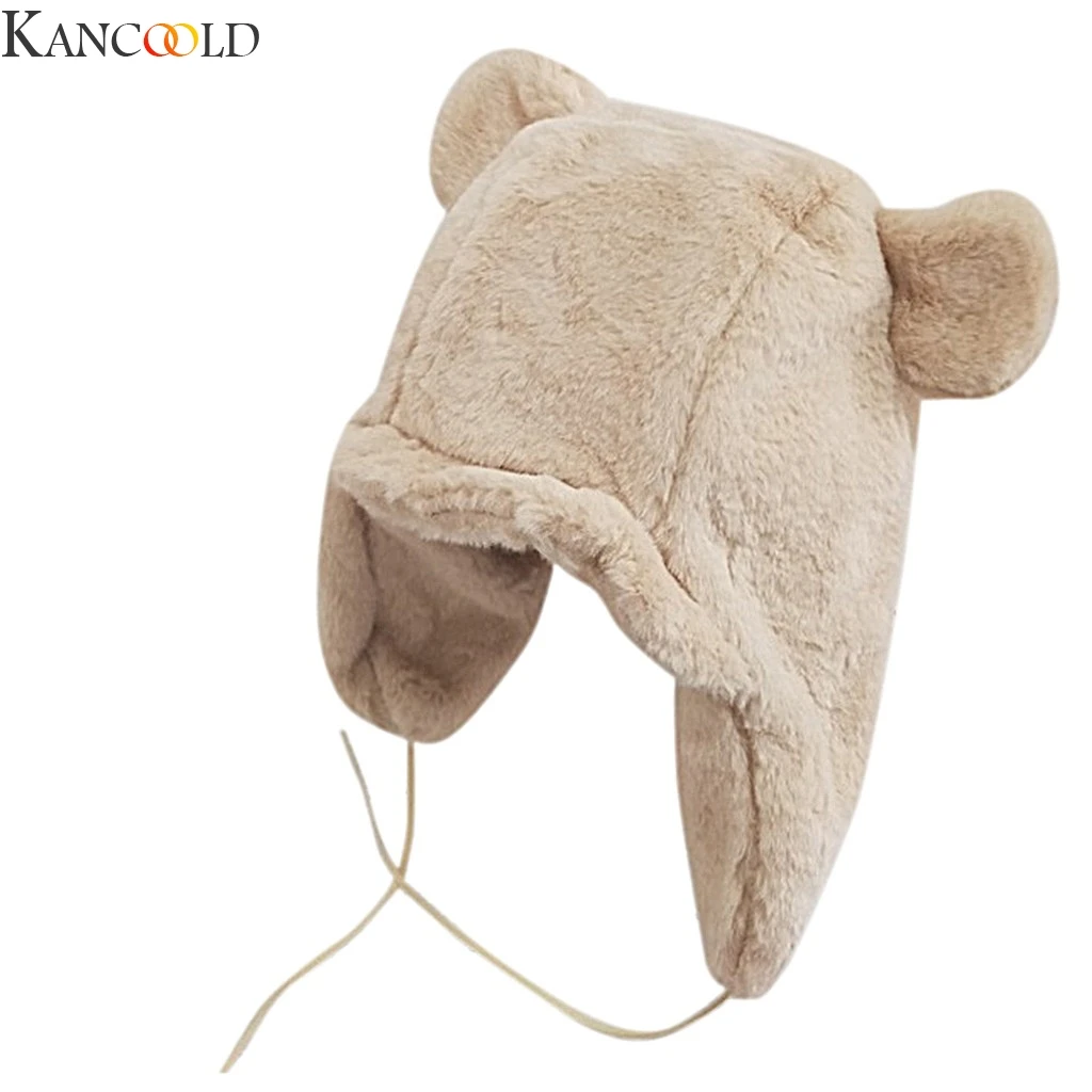 Женская зимняя шапка KANCOOLD из искусственного меха модная Милая теплая плюшевая