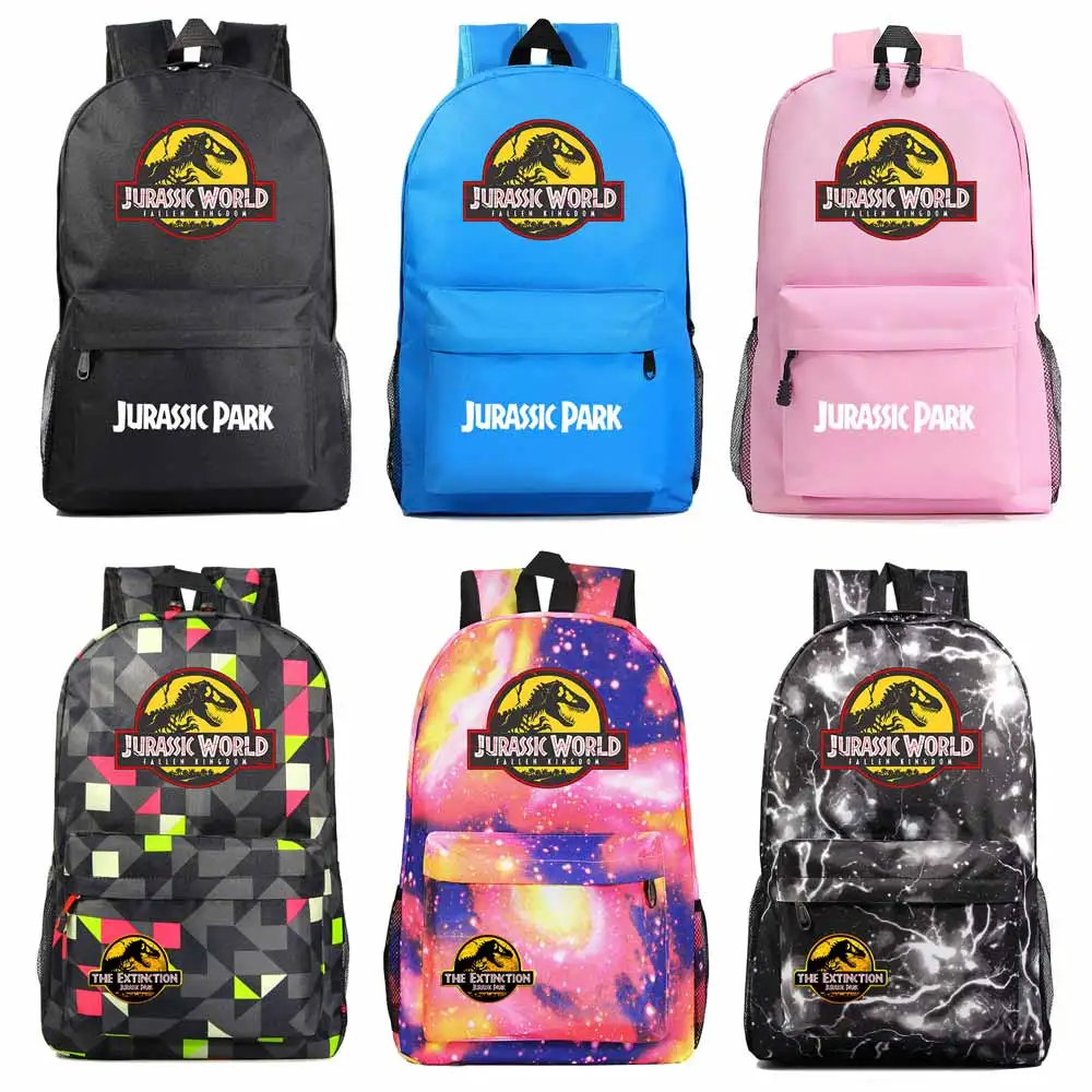

2019 New Jurassic Park Dinosaur Boy Girl School bag Women Bagpack Teenagers Schoolbags Men Children Student Backpack