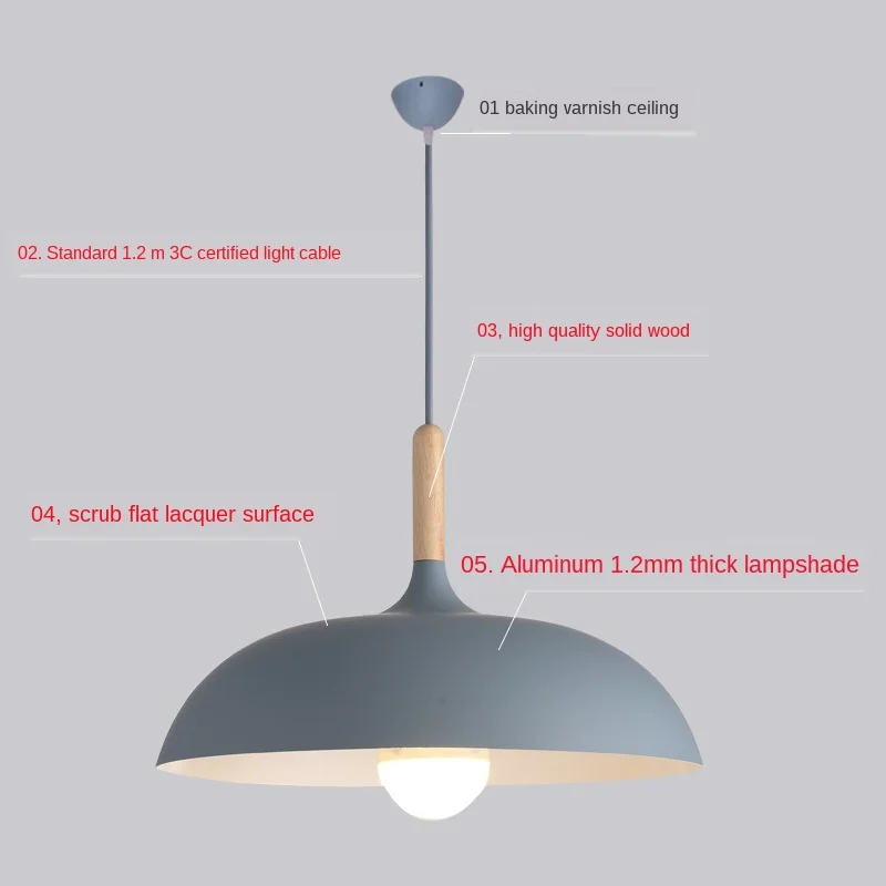 Мгновенной проявки Macaroon Ретро алюминиевая Подвесная лампа для офиса подвесной