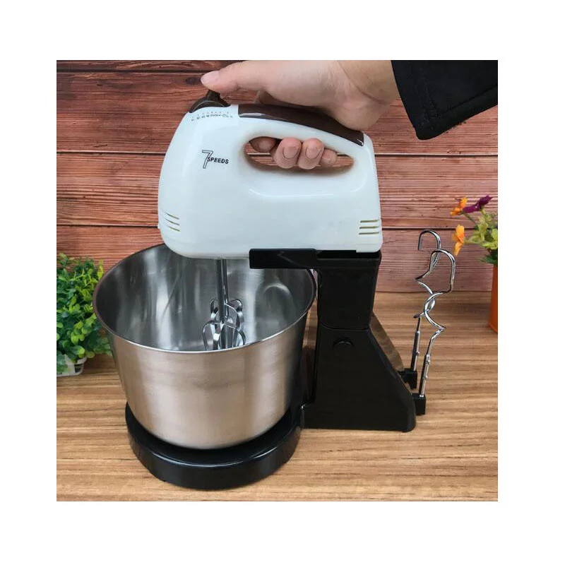 

220V 7 Speed Automatic Whisk Hand Food Mixer Electric Stand Mixers Handheld Flour Bread Egg Beater Blenders with Bowl EU Plug