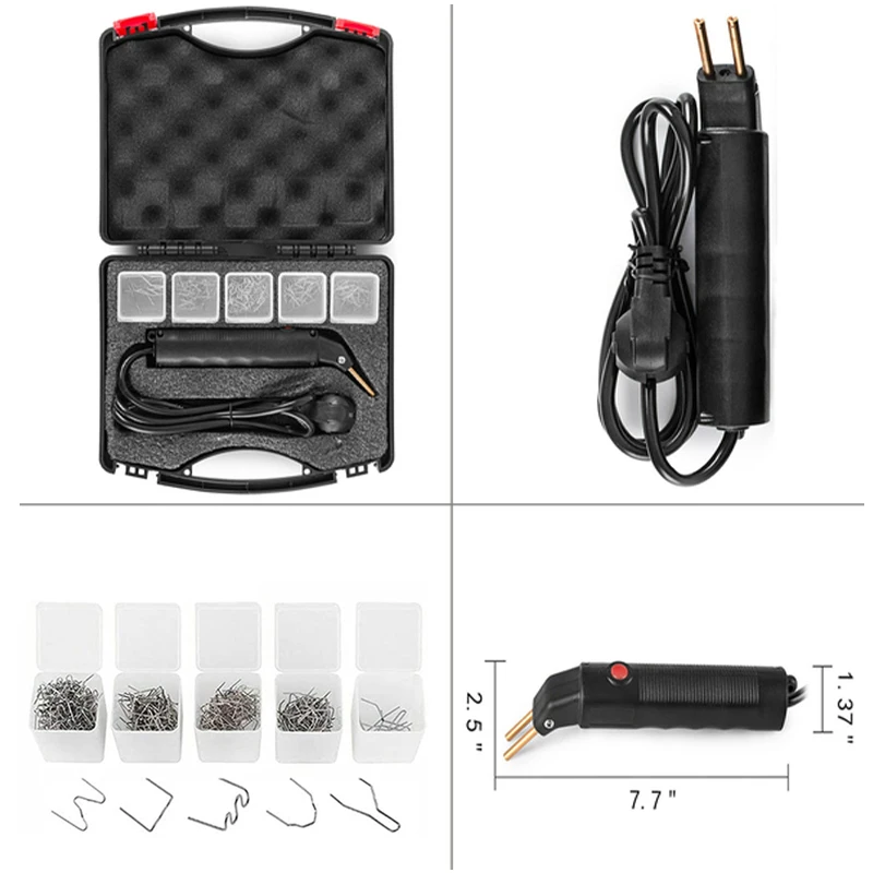 100W Plastic Welding Machine Hot Stapler Electric Soldering Iron Car Bumper Repair Kit PVC Portable Garage Tool With Storage Bag electronics soldering kit