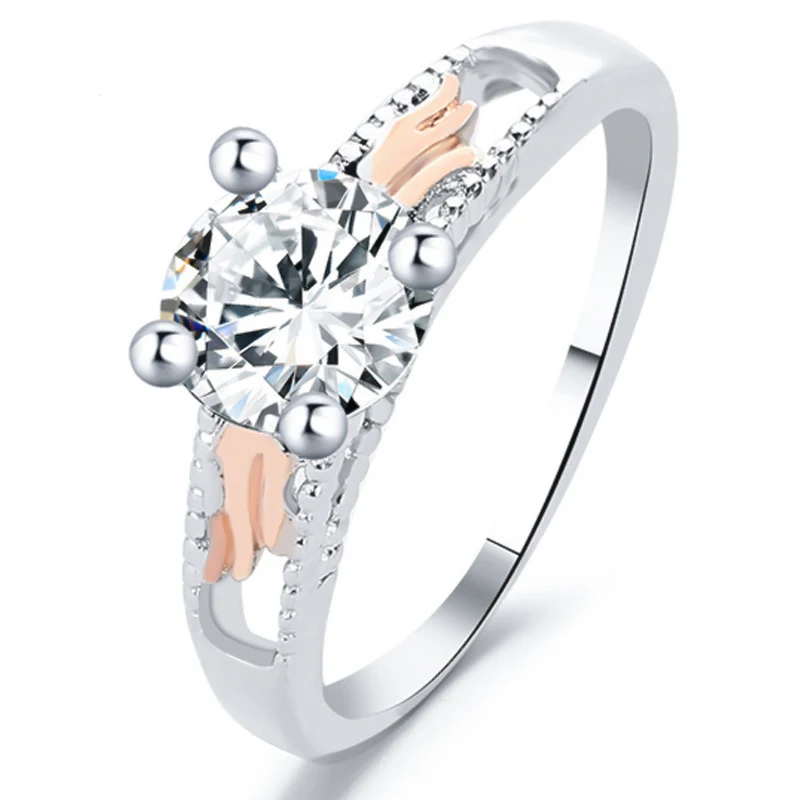 Женские кольца аксессуары крылья ангела циркониевые женские для пары креативные