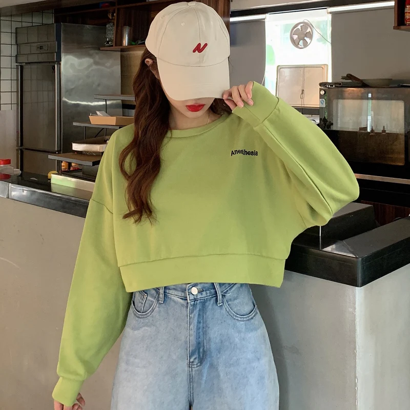 

Waitmore Short Hoodie Female Loose Korean-style Tide Ins Idle Style Bf Long Sleeves Thin Early Autumn Salt-Based Coat