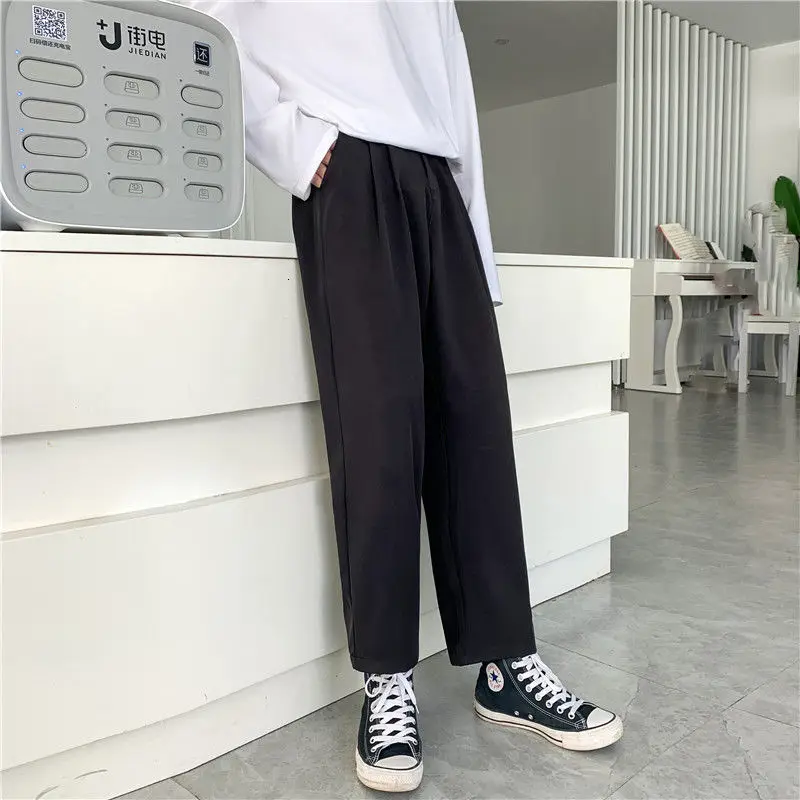 

2021 Spring And Summer New Youth Popular Men's Loose Solid Color Simple Trousers Fashion Casual All-match Straight-leg Pants