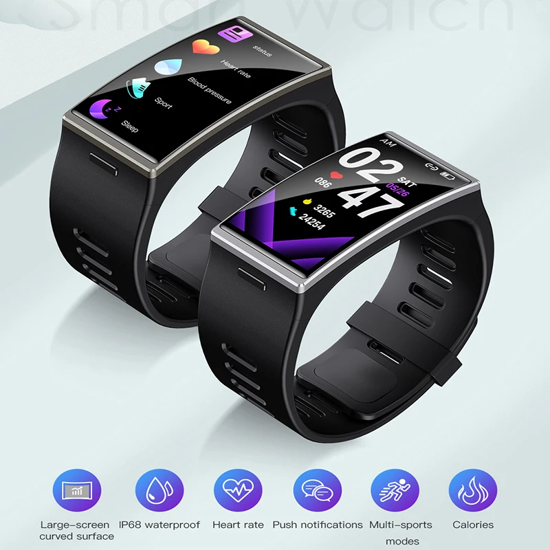 Xiaomi Smart Sport Watch Men IP68 Водонепроницаемые 1 9 дюймовые спортивные часы с сердечным