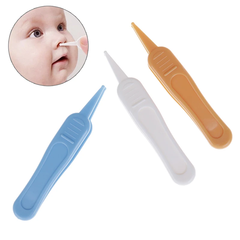 

2 pcs/lot Newborn Safety Safe Care Infant Ear Nose Navel Plastic Tweezers Pincet Forceps Talheres Infant Mamadeira Clips Pinza