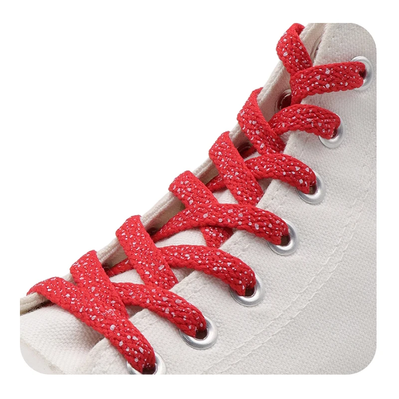 

Weiou Fashion Unique Black&White Speckled Plain Flat Laces Polyester Printed Splatter Polka Dot Shoelaces Adult Boot Laces Color