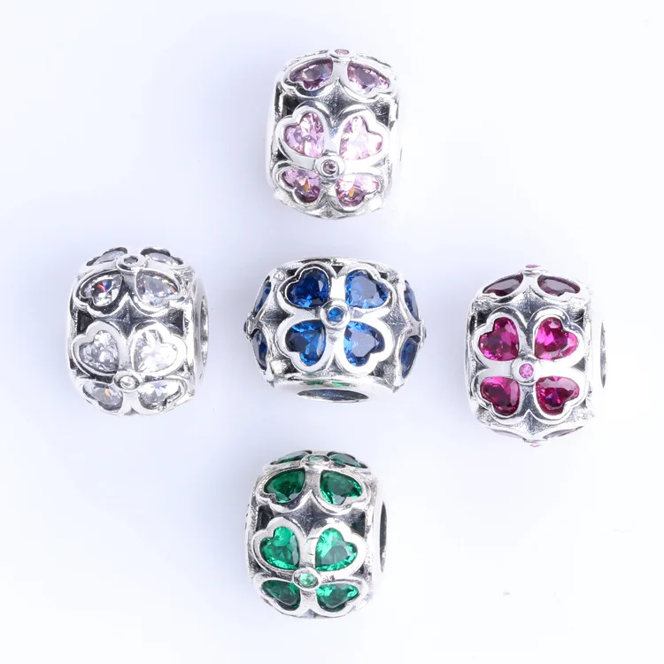

Claudia Genuine 925 sterling silver Four-leaf clover beads Charm fit original bracelet DIY Jewelry