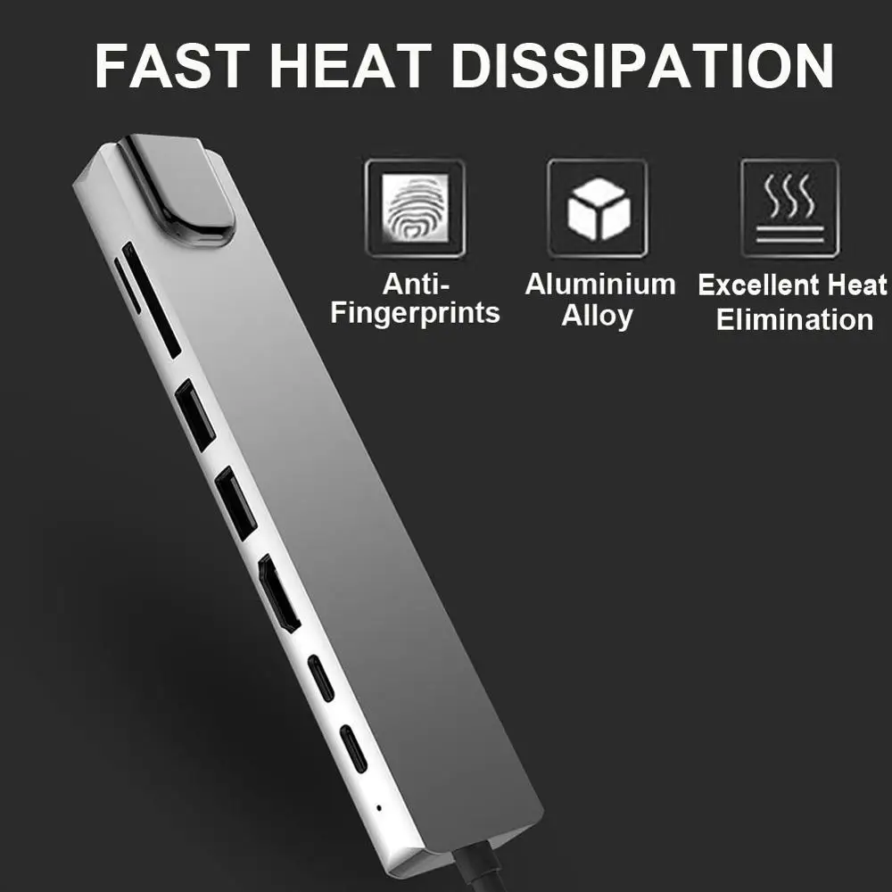 USB 3 0 Type C концентратор к HDMI адаптеру 4K Thunderbolt с концентратором TF SD слот для чтения PD