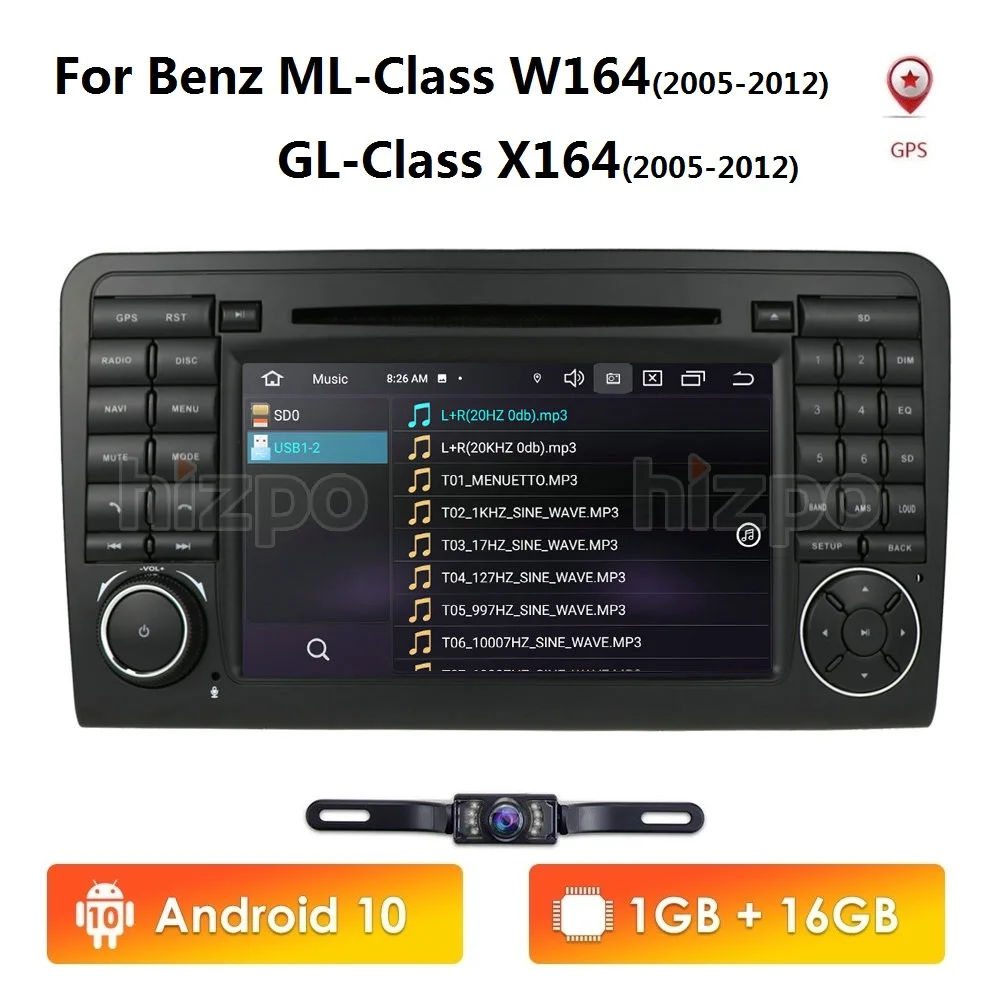 Автомагнитола 2 Din Android 10 0 7 дюймов для Mercedes Benz GL ML CLASS W164 ML350 USB стальное колесо