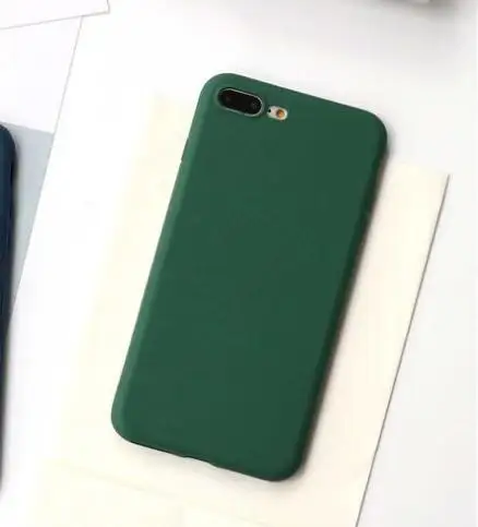 green Wixcen матовый свежий Оранжевый Мягкий силиконовый чехол для телефона для Iphone 7 7plus 6s 8 Xs Max XR противоударный розовый однотонный конфетный, TPU чехол - Цвет: green