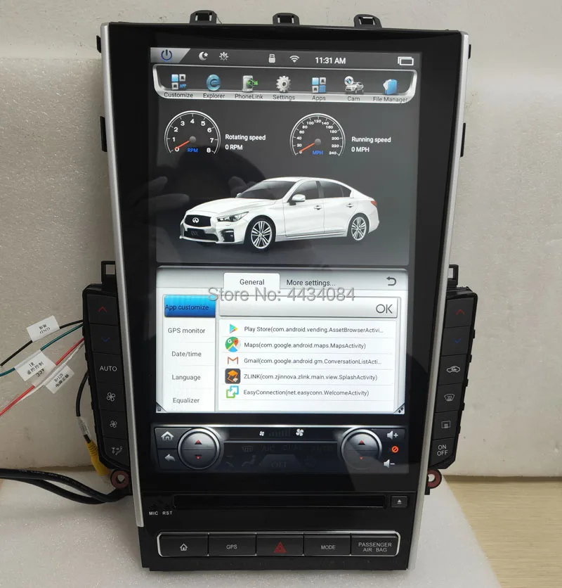 Ouchuangbo PX6 12 1 дюймов Tesla стиль вертикальный экран автомобильный GPS аудио для Infiniti Q50