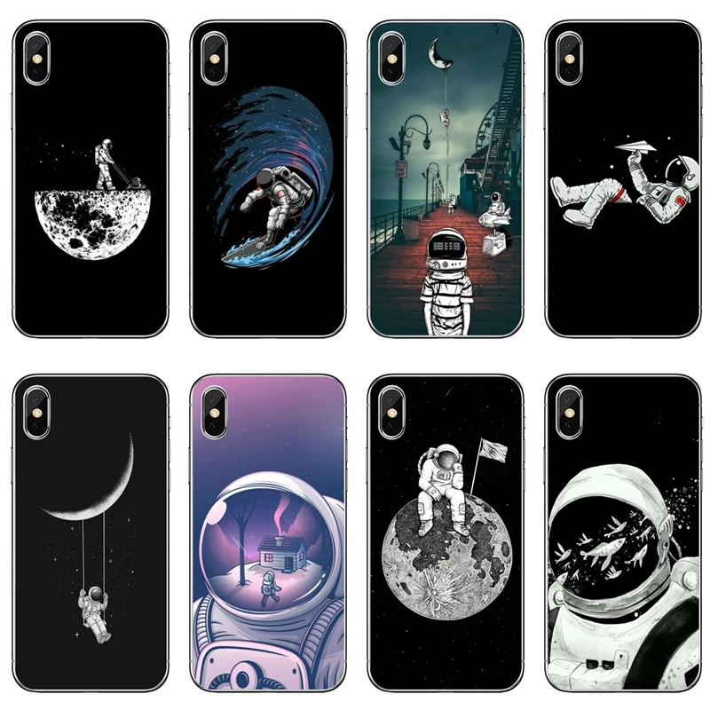 Новинка чехол с изображением космоса Луны астронавта для Samsung Galaxy A10 A30 A40 A50 A60 A70 A6s