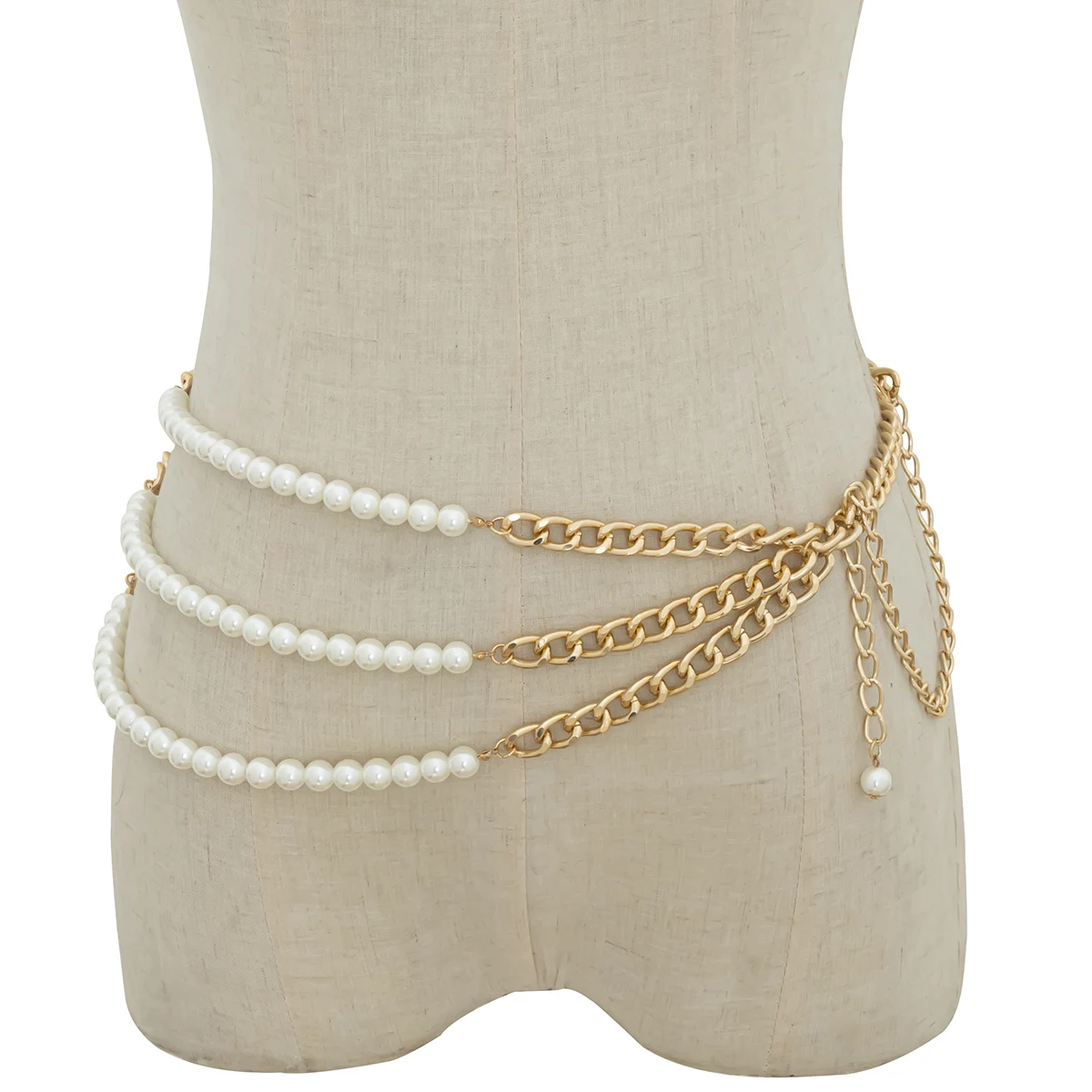 

Sexy Multi Layer Imitation Pearl Beaded Body Chain for Women Gold Color Jeans Waist Belt Body Decoration Streetwear Jewelry 2021