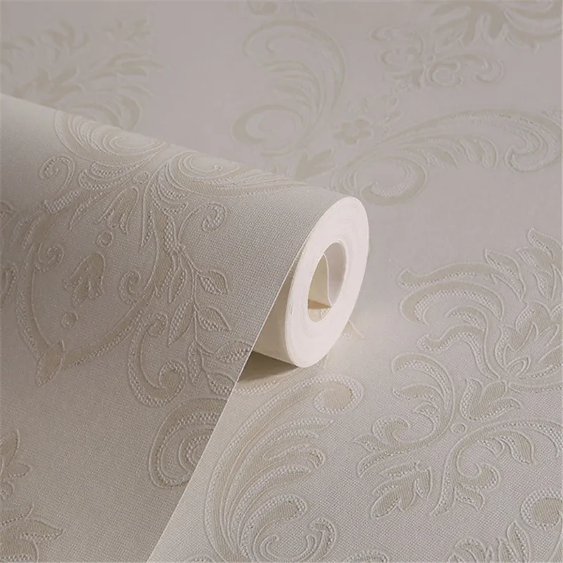 

European Non-woven Wallpaper Damask Embossed 3D Floral Wall Paper Roll Luxury Papel De Parede Living Room Bedroom Home Decor